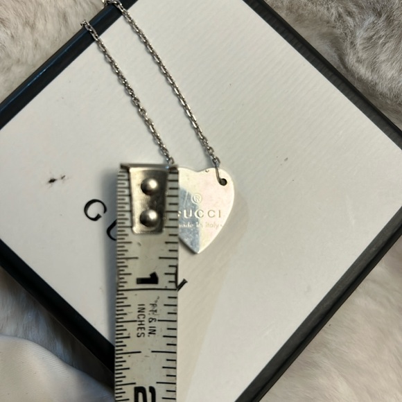 Gucci 925 Silver heart necklace with box and dustbag - Picture 14 of 15